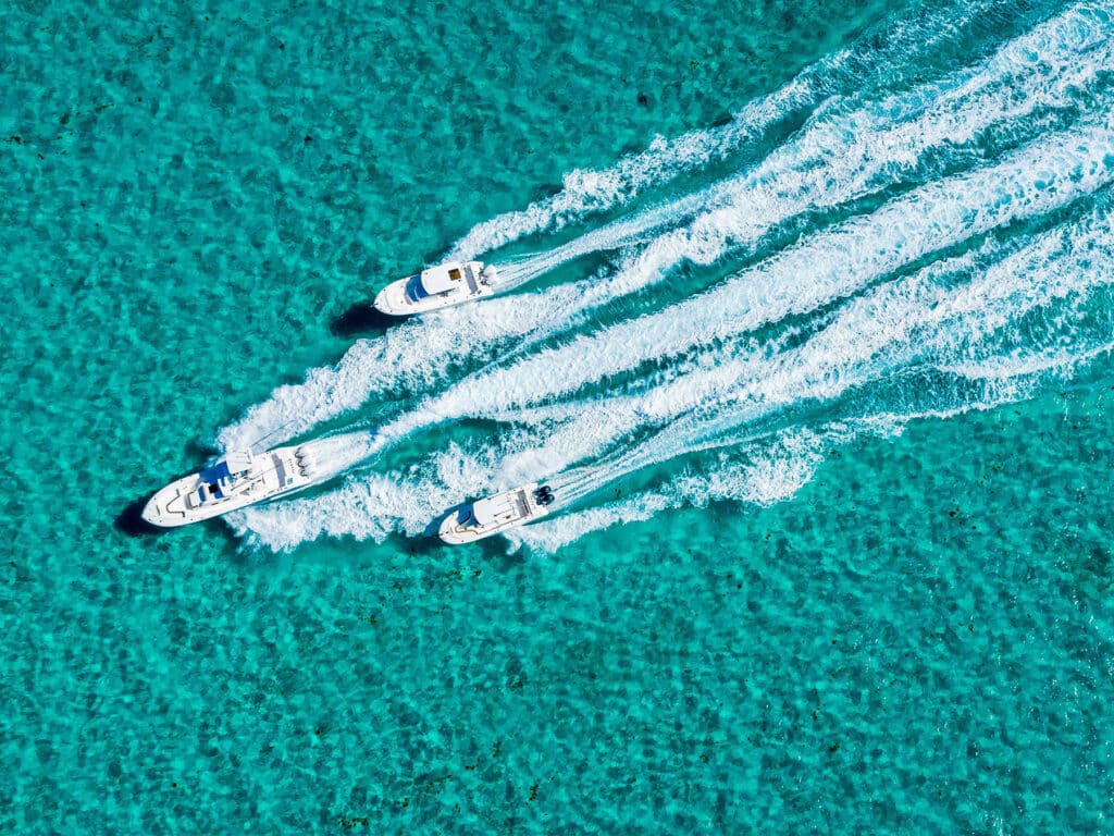 EdgeWater boats running offshore