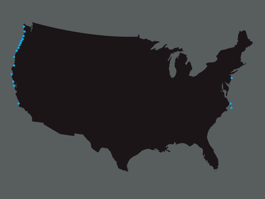 US Coast Guard Surf Stations map