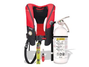 Boating safety gear for inspection