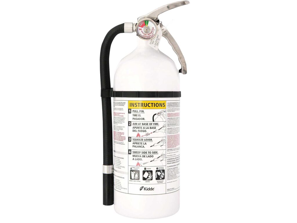 Fire extinguisher for a boat