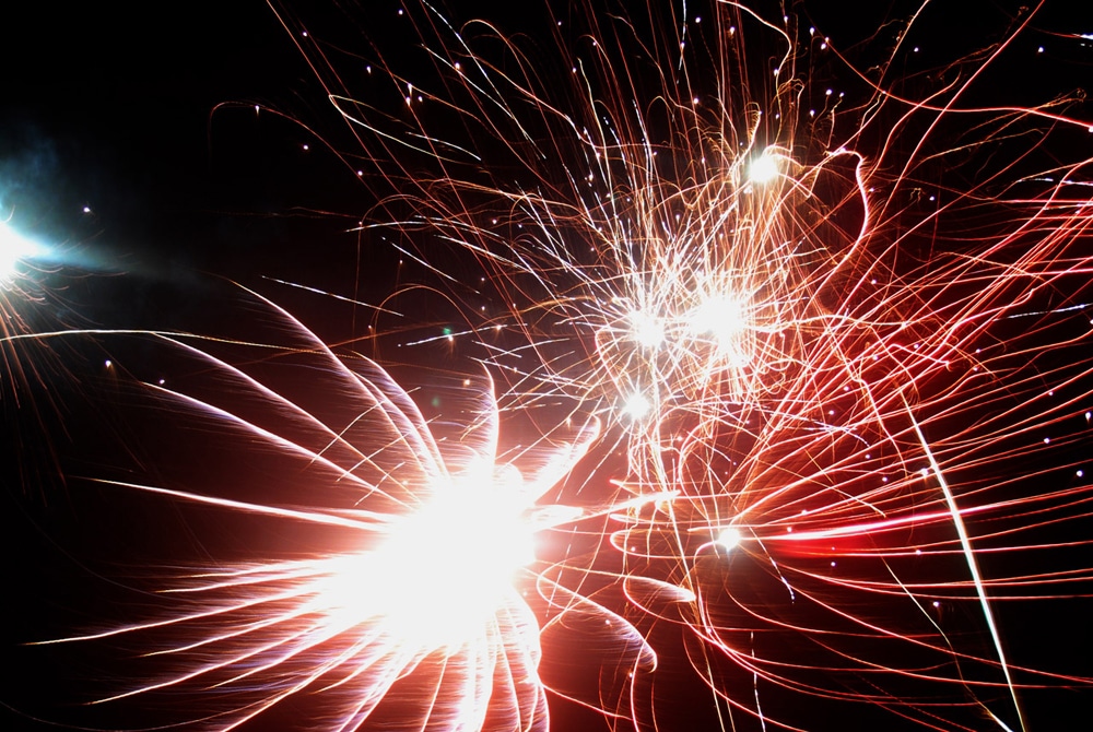 Fireworks at night